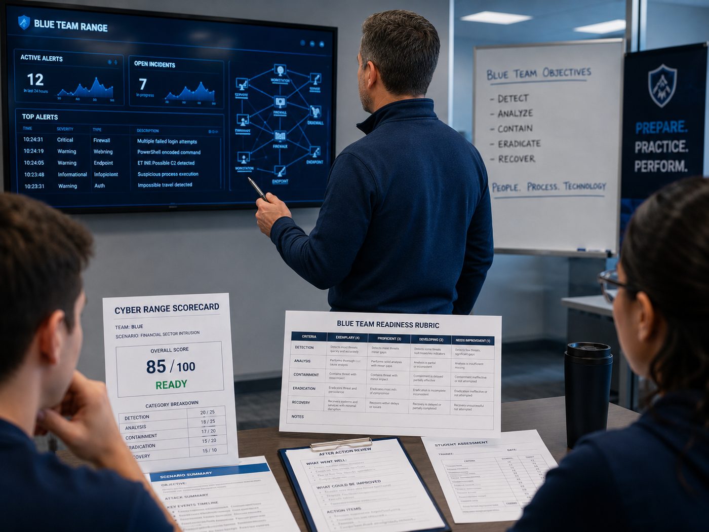 Question-Based Cyber Range Assessments for Blue Team Skill Validation
