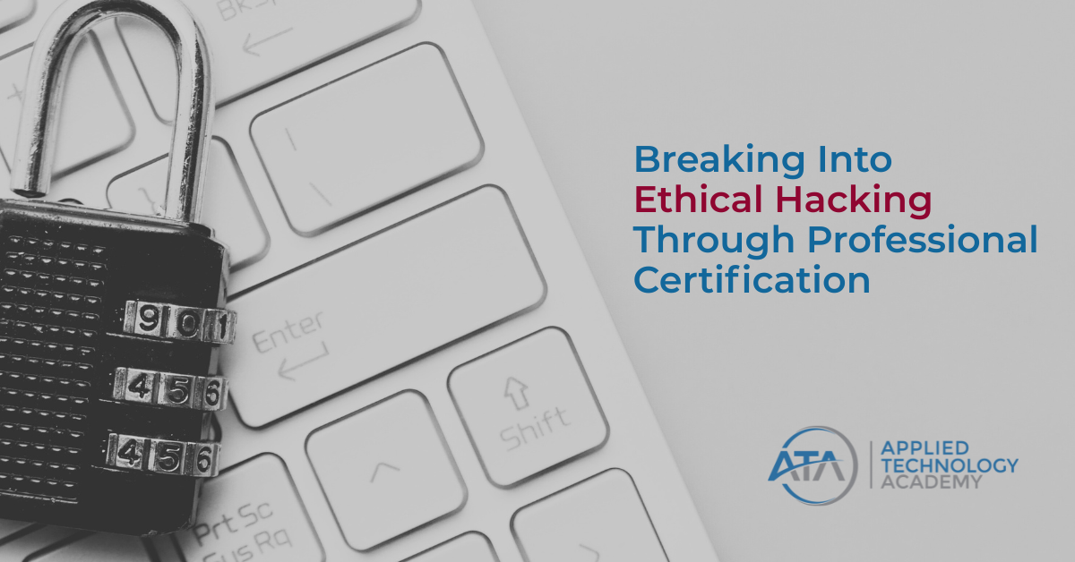 Image with a lock on a keyboard representing ethical hacking.
